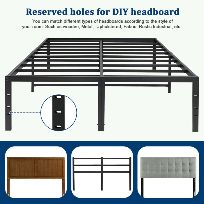 The Twillery Co.® Precita 18'' Metal Bed Frame with Protection Pads